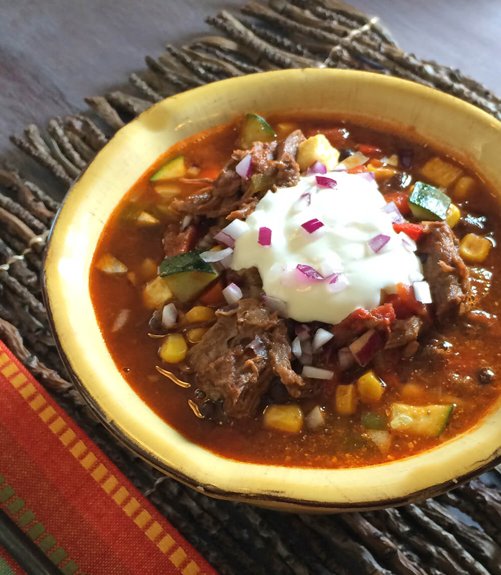 Three Bean Barbacoa Chili