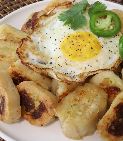 CHEESE TAMALE HASH & EGG