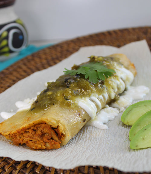 PORK TAMALE WITH SOUR CREAM AND SALSA VERDE